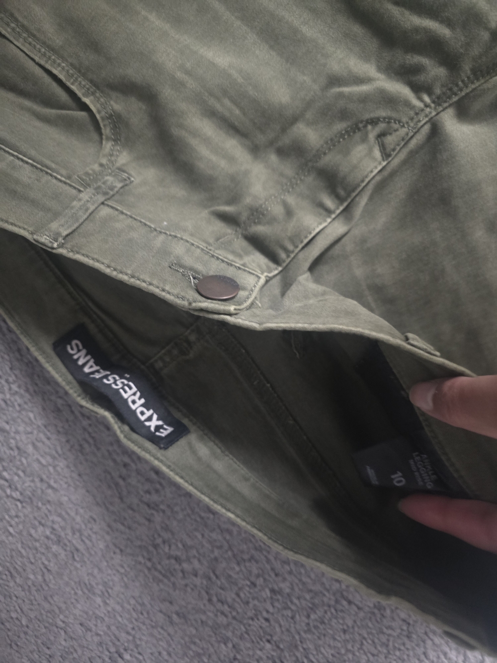 Express Olive Skinny Ripped Jeans - Picture 5 of 5